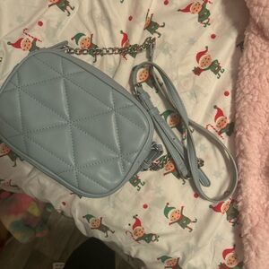 Elegant Blue Quilted Crossbody Bag
